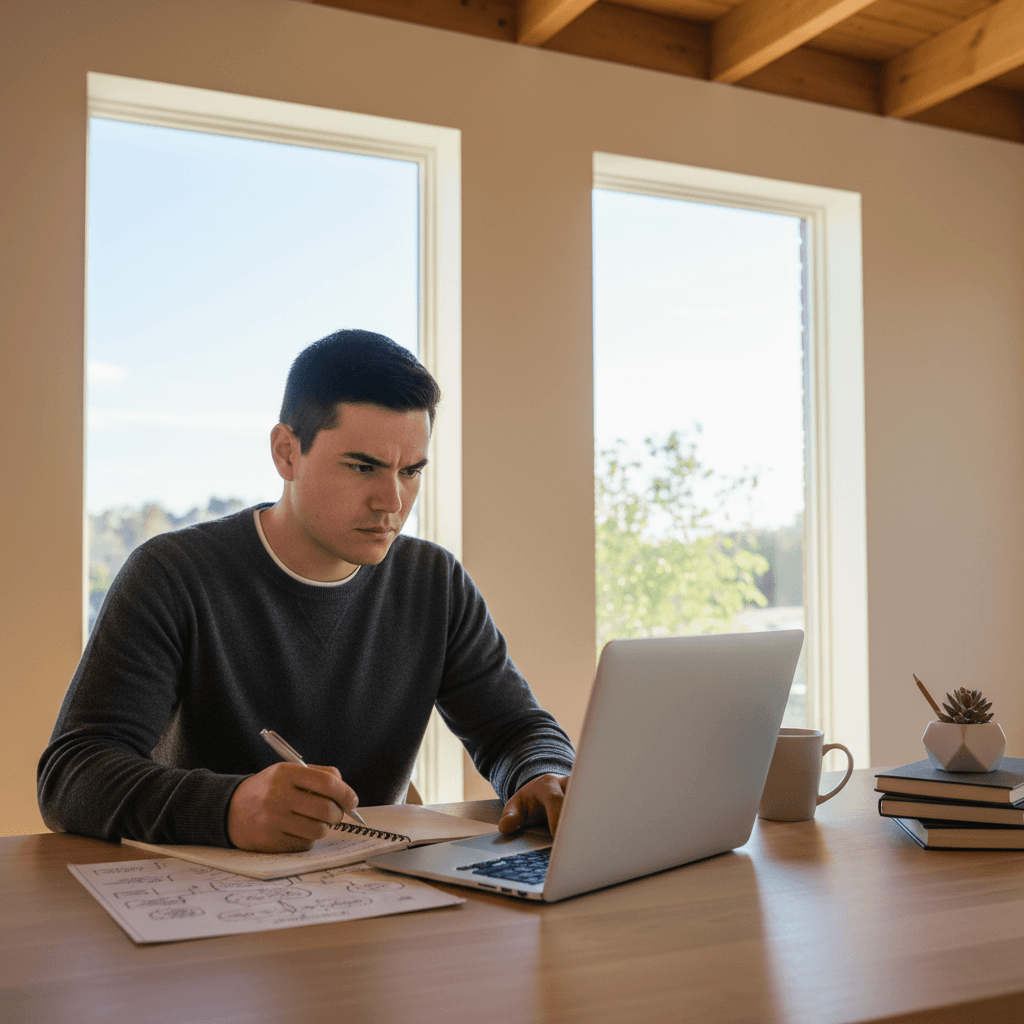 Aayan Rahman, founder of DataTutors, working on a data-driven tutoring plan